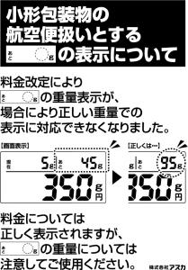 【2021年10月国内郵便料金改定】レタースケール DSA-01 対応部品セット